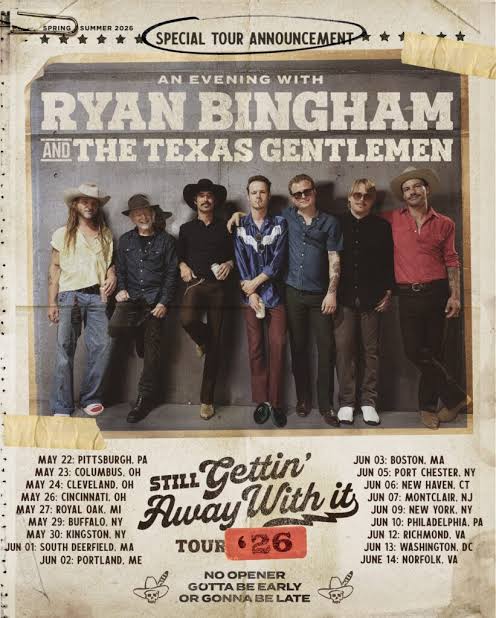 Ryan Bingham 2026 & 2027 live concert poster